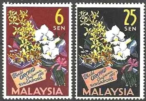 Timbres Flore Orchidées Malaisie 4/5 ** (69233EE)