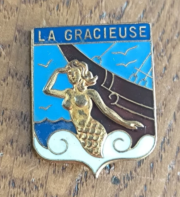 Insigne Marine Française 'La Capricieuse' Aviso Dragueur - Bon état