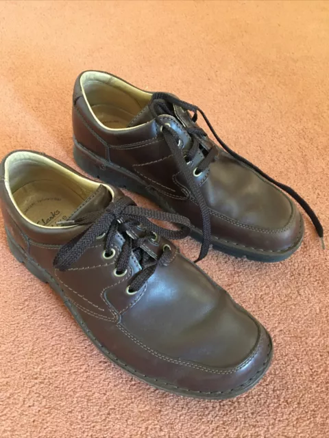 CLARKS ACTIVE AIR Mens Size 9 Brown Leather Shoes Lace Up Walking Casual 4.99 PicClick UK