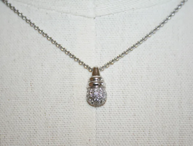 Movado 750 18K White Gold Diamond Pendant Chain Necklace  16"  8.4 Grams