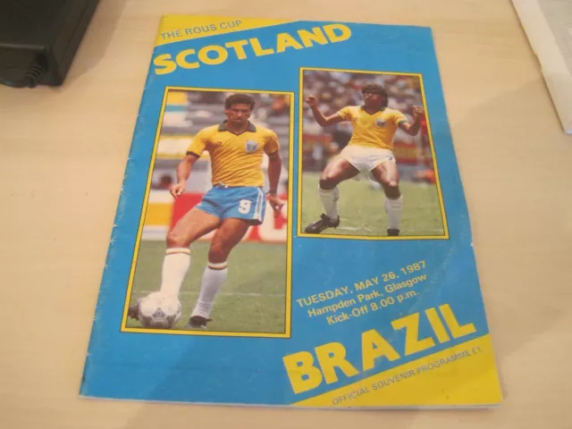 Scotland football match programme - v Brazil tues 26th may 1987 - The Rous Cup