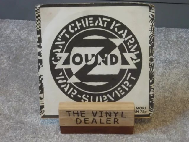 ZOUNDS - Can't Cheat Karma - UK 1st 7" (1979) CRASS Stapled Sleeve Punk VG+/VG