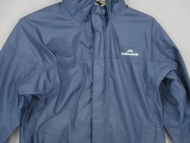 Kathmandu Jacket Kids 10 Years Blue Hooded Waterproof Windproof Zip Pockets Logo 3