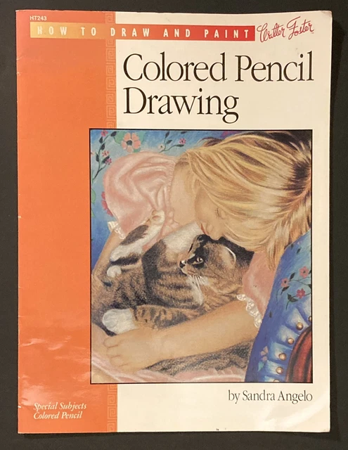 1987 Libro de dibujo a lápiz de colores Walter Foster Cómo dibujar y pintar HT243