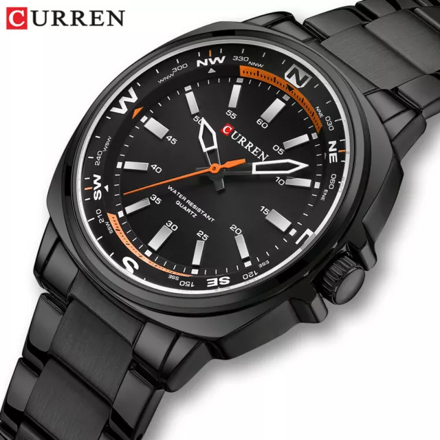 CURREN Men Quartz Watch Steel Wristwatch Fashion Sport Watch Male Business Watch