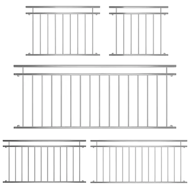 Balkongeländer Edelstahl V2A Fenster Sicherheitsgitter Geländer Balkon Silber