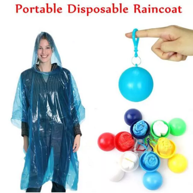 Tragbar Einweg Regenmantel Ball Zelten Poncho Regenmantel Anzug Reiten Kleide E
