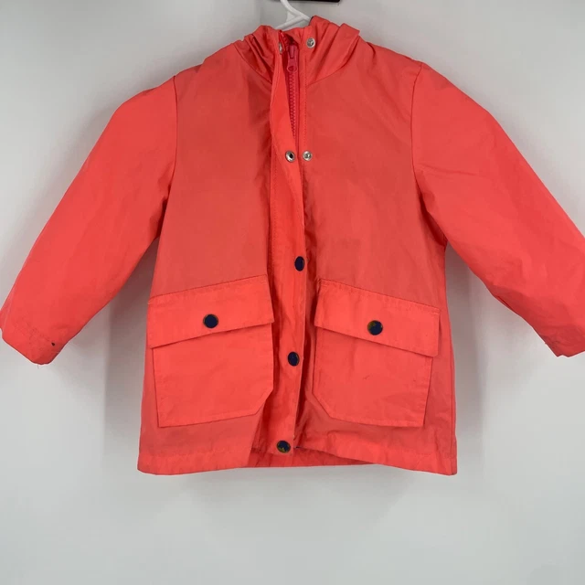 Oshkosh B-gosh Rain Jacket Kids Girl 4 Full Zip Hooded Long Sleeve Outdoors