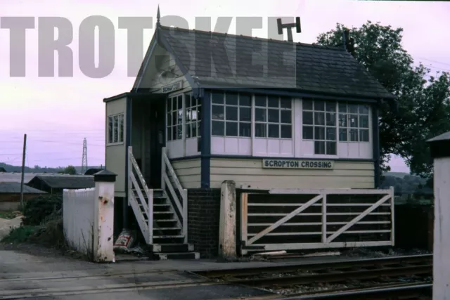 35mm Slide BR British Rail Scene View Scropton Crossing Signal Box 1984 Original