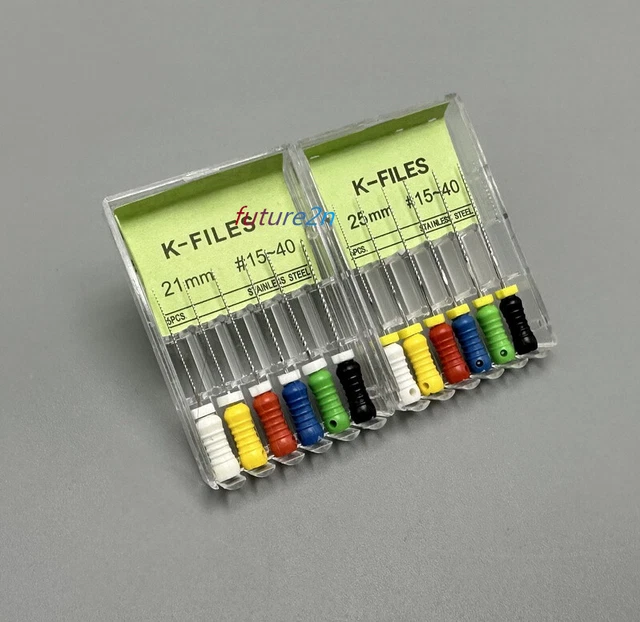 thumbnail interactive-video image 1 of 12 Packs Dental K-File – 25mm #006 Stainless Steel – Endo Root Canal Drill Hand Use 1 of 4