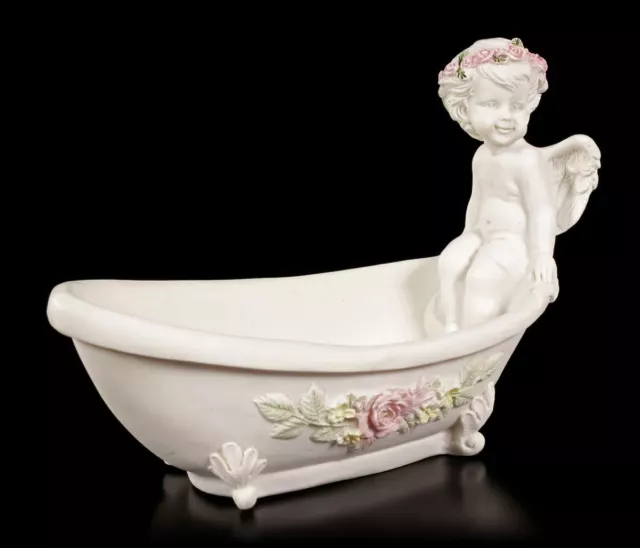 Figura de Ángel - Sentado En Bañera - la Guarda Querubines Flores Decoración