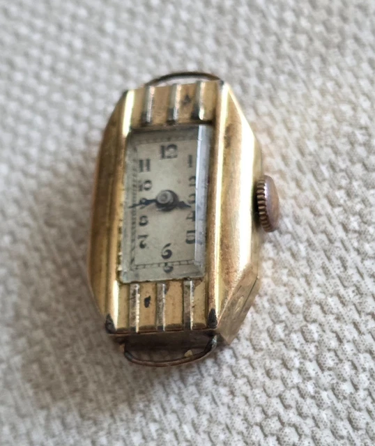 Montre Femme Lip Art Déco Plaqué Or - Mécanique Manuelle - Vintage 1920-1949 - Fonctionne Bien