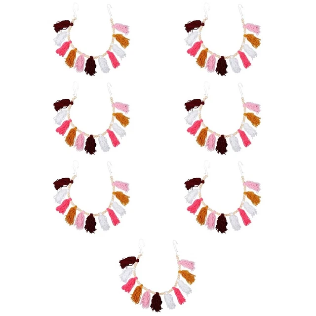 7 pcs Colorato Tallone Nappa Ghirlanda Nappa colorata Banner