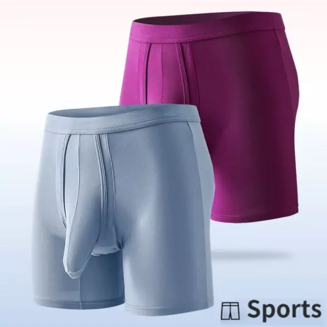 Mens Underwear Separate Penis Ball Pouch Breathable Comfort Sport Stretch Trunks