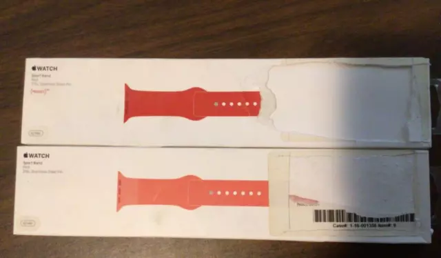 Lot of 2 New apple watch sport 42mm band colors pink and red