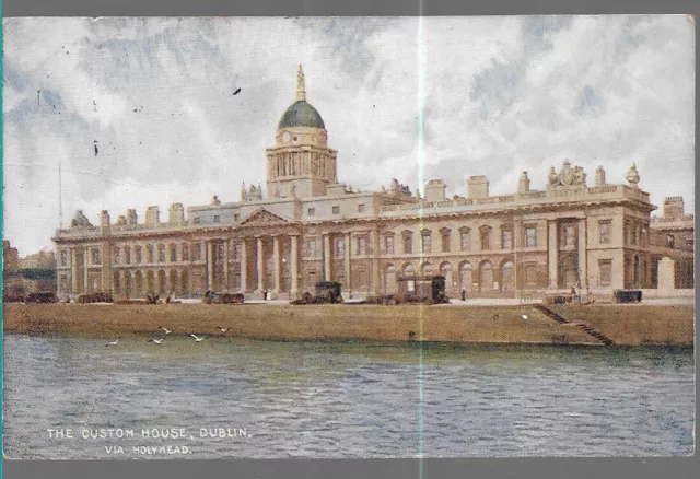 Very Nice Scarce Old Postcard - The Custom House - Dublin 1905