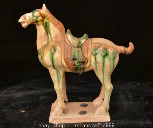 8.4" Alte chinesische Tang Sancai Keramik Porzellan Dynastie Pferd Steed Statue