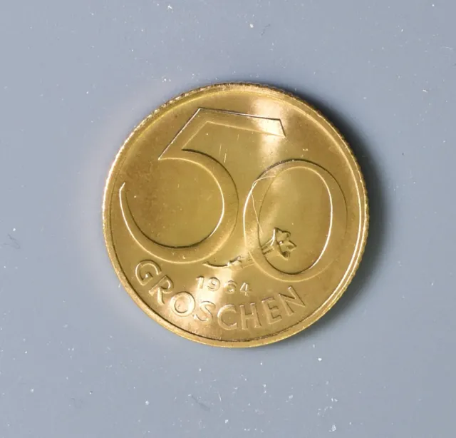 1964 ~ Austria ~ 50 Groschen Coin ~ BU ~ Mint Condition ~ M539
