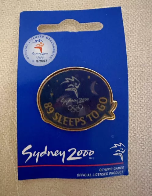 Sydney 2000 Olympic Games Countdown Pins/Badge - 89 Sleeps To Go (With Olly)