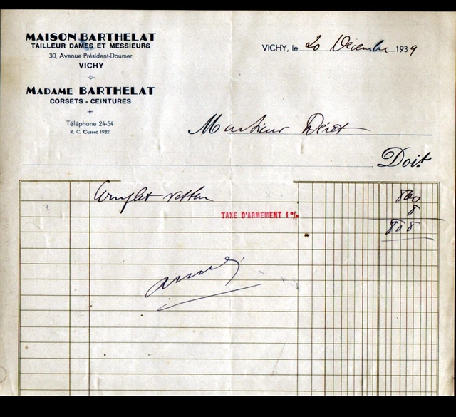 ANCIENNE FACTURE BIÈRE - BRASSERIE DES MARINS A. BROSSARD - Chateauroux