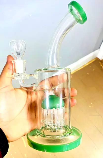 Collectible Tobacco Glass Water Pipe Bong Bubbler Hookah + Smoking Bowl 