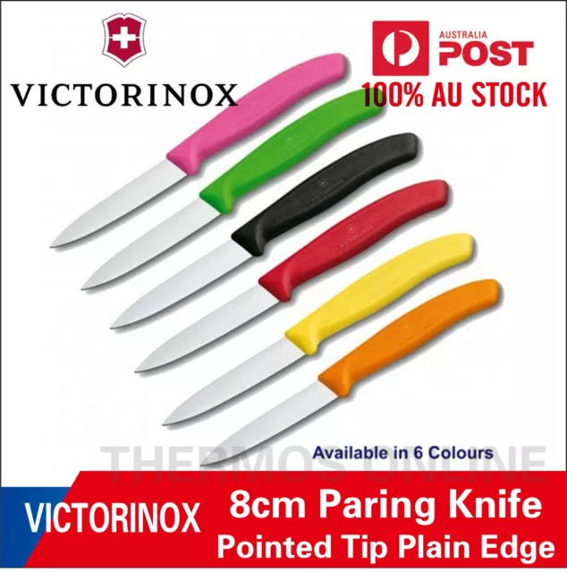 6 X New VICTORINOX 8 cm Paring Knife Pointed Tip Plain Edge Swiss made, Genuine!