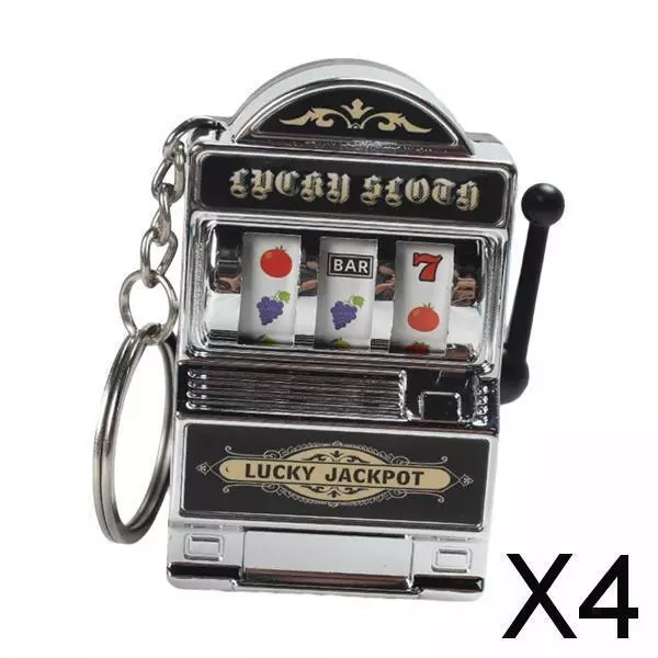 4X Mini Slot Machine Keychain Festival Novelty Mini Arcade Game Toy for Boy