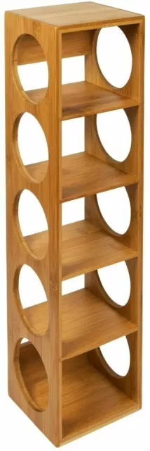 Bamboo Wooden Freestanding Wine Rack Bottle Holder Shelf Organizer for 5 Bottles