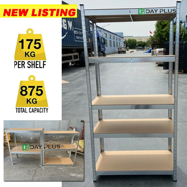 GARAGE SHED RACKING Storage Shelving Units Boltless Metal Shelves 5 ...