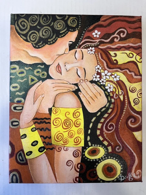 Bacio Di Klimt Olio Su Tela Misura 20x25 Artista Di Mitri