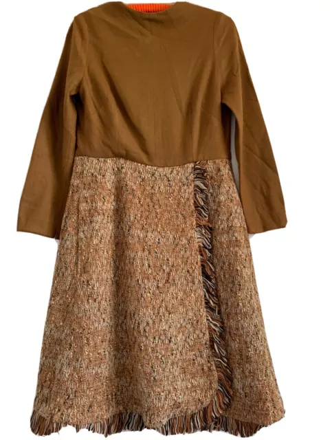 Vintage 60s  coffee wool and tweed sheath dress. American vintage. Size M