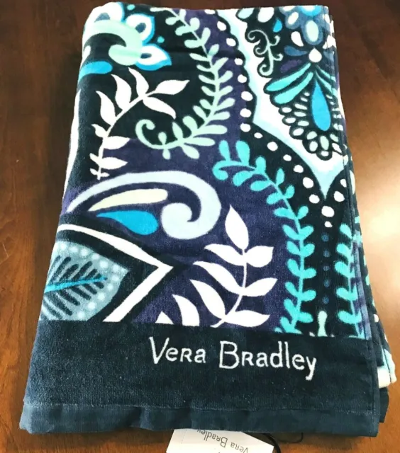Vera Bradley Large 33 x 66 Beach Towel Sunny Medallion sea turtle *gift  idea