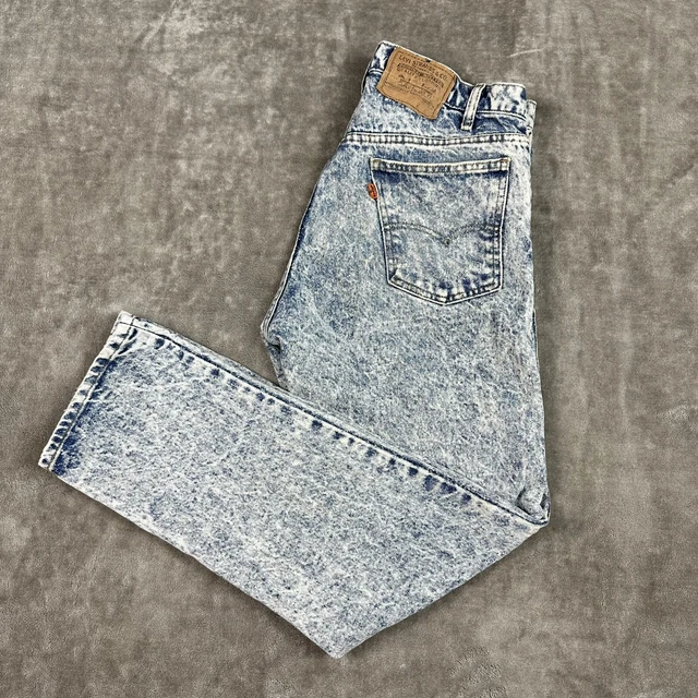 VINTAGE Levis Pants Men’s 34X30 Acid Washed Denim Jeans Orange Tab Made In USA