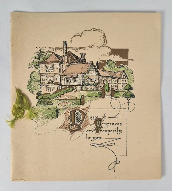 Vintage New Year Greeting Card – Large House (44)