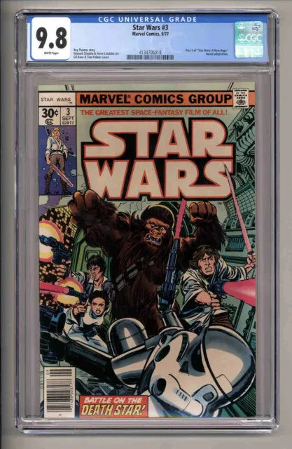 Star Wars #3 Cgc Nm/Mt 9.8 1977 Marvel Comics Darth Vader White Pages