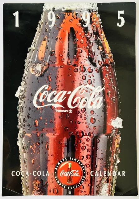 Coca Cola Calendar for 1995 Humorous Contour Bottle Design Art 12" x 8.5"