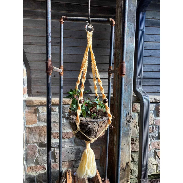 Vintage Macrame Plant Holder handmade 1970's