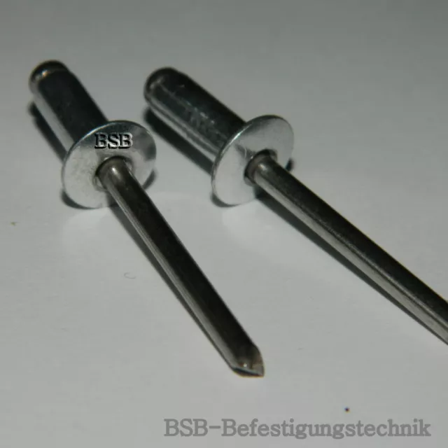 50 Stk. Blindnieten 5x10 mm Alu/Stahl Flachkopf  Rivet's