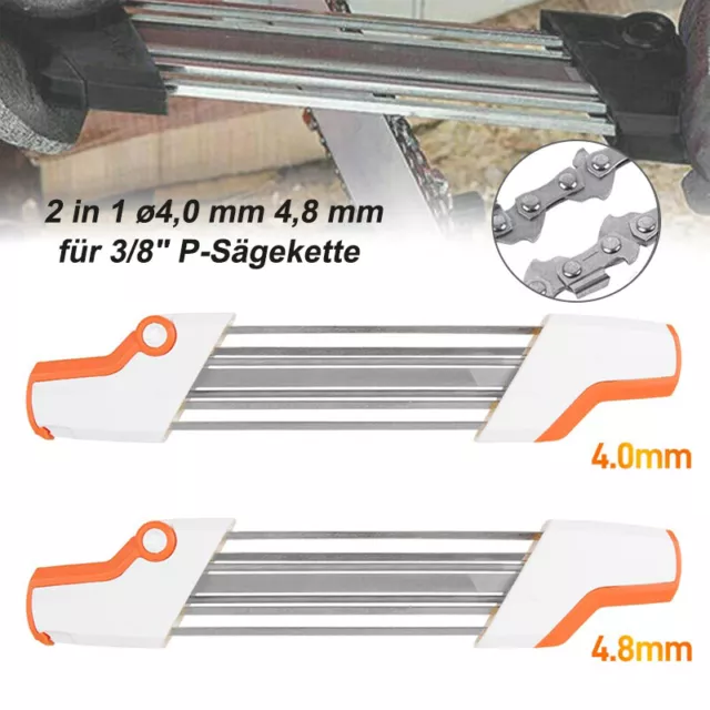 2 in 1 Feilenhalter Schärfset Feilgerät Werkzeugs Fit STIHL 4.8mm 0.325  Kettens