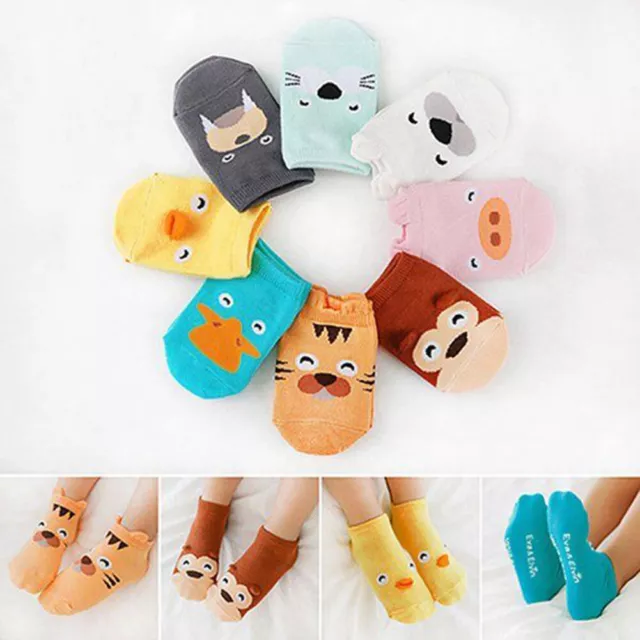 Baby Boys Girls Toddler Ankle Socks Cartoon Animal Anti Slip Cotton Socks Fill