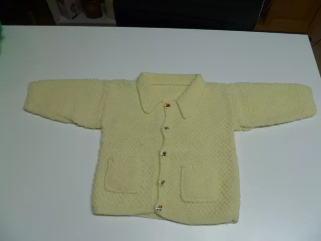 Layette tricoté main - Gilet 12 mois -