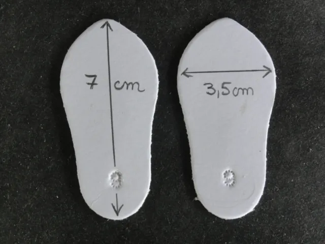 CHAUSSURES en CUIR JU9 (7 cm) pour POUPEE ANCIENNE DOLL SHOES-  G.BRAVOT -FRANCE 3