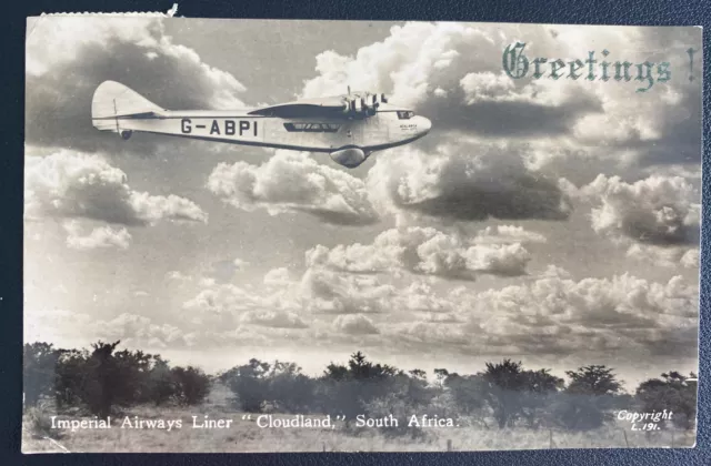 1934 Johannesburg South Africa RPPC Postcard Airmail Cover To Peterborough