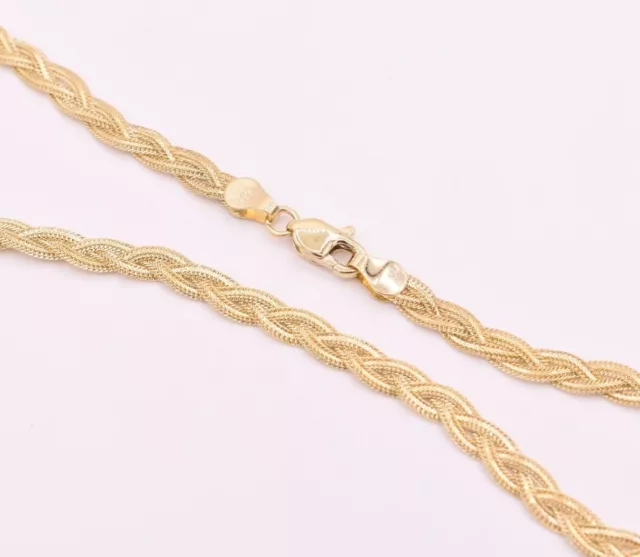 10" Diamond Cut Fox Braided Link Anklet Bracelet Chain Real 14K Yellow Gold 4gr