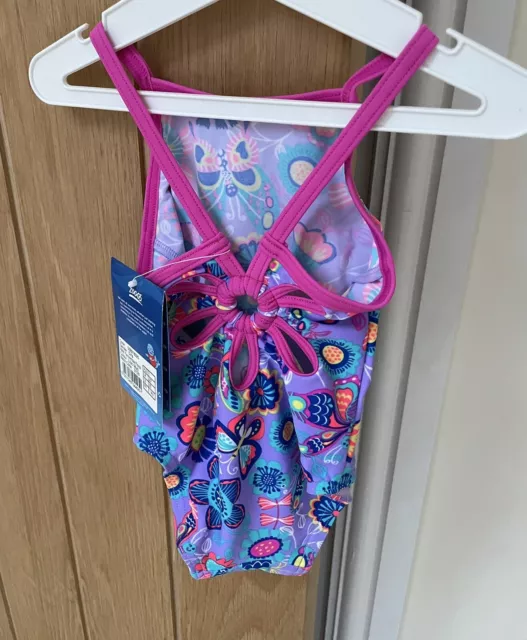 Maillot de bain rose floral bébé fille âge 1 an neuf avec étiquettes 2