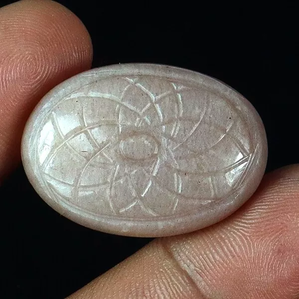 40 Ct Natural Peach Moonstone Hand Carved Oval Cabochon Gemstone 2