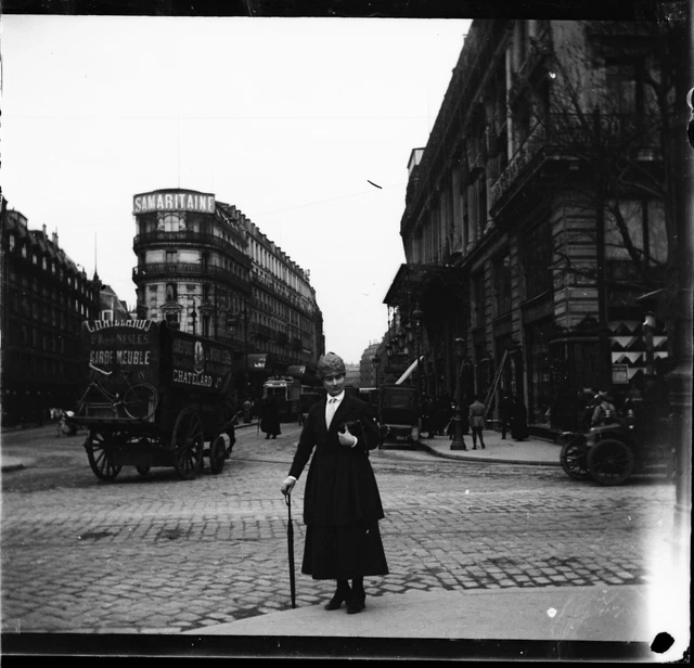 PARIS 1919 - Négatif Verre - Rue du Pont Neuf Samaritaine - 988-5