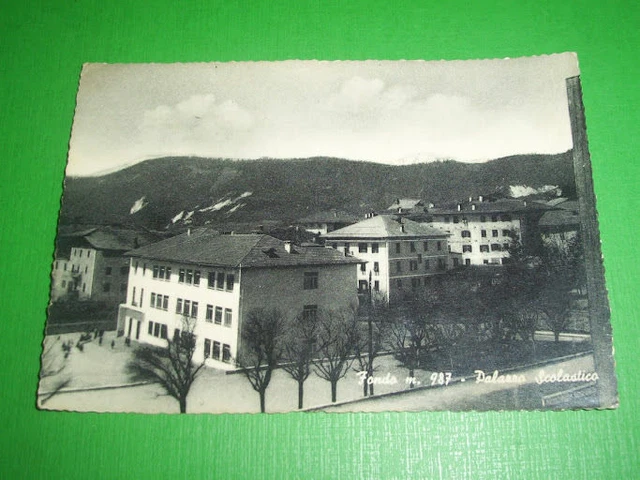 Cartolina Fondo ( Trento ) - Palazzo Scolastico 1955