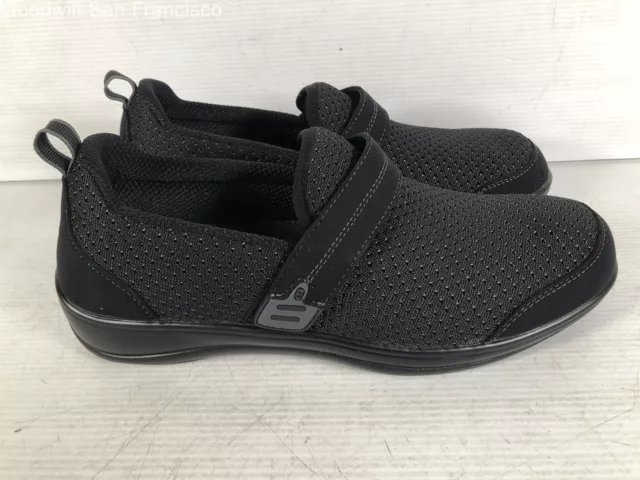 NIB Orthofeet Womens 823 Black Round Toe Low Top Slip On Casual Sneakers 11.5