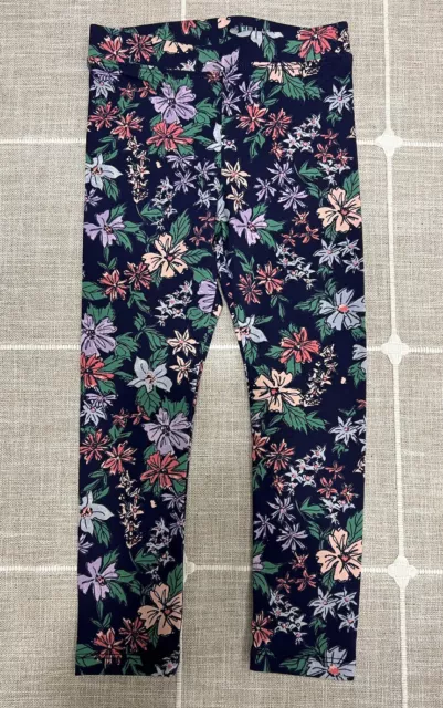 J. Crew Crewcuts Girls Printed Everyday Leggings Sz 4 Navy Floral BM597 Cotton